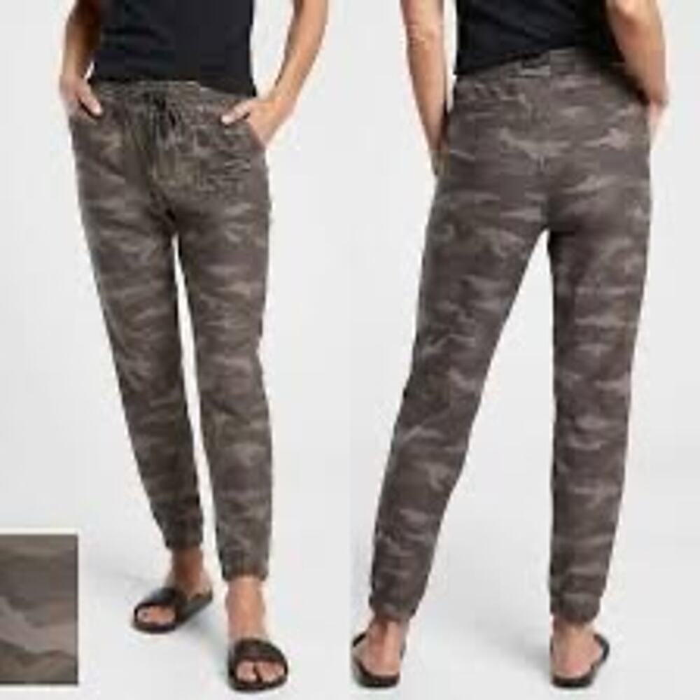 Athleta Camo Farallon Jogger Pants Womens Size 0 Brown *EUC